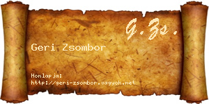 Geri Zsombor névjegykártya